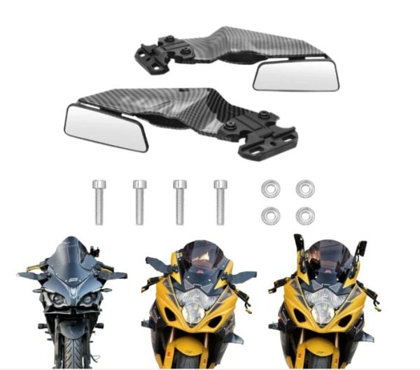 Ayna Takımı Kanat Model [karbon - 360° Dönebilen] - Universal