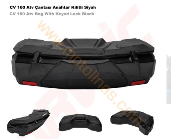 ATV ARKA ÇANTA CV-160 Litre SİYAH METAL ANAHTALI KİLİT