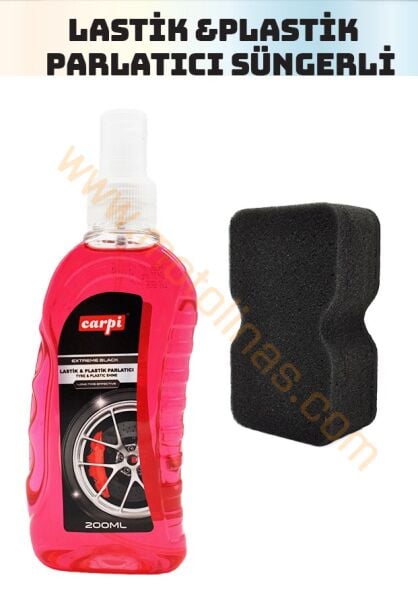 LASTİK VE PLASTİK MAT KAPORTA PARLATICI SPREY 200ML + SÜNGERLİ SET