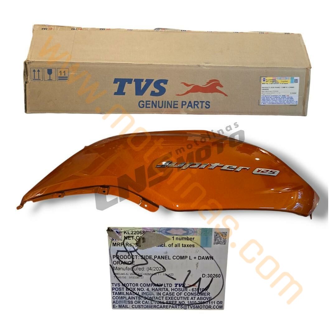 TVS JUPİTER125 SELE ALTI SOL YAN KAPAK ORJİNAL TURUNCU, JÜPİTER125 SELE YAN KAPAK , KL220680HG