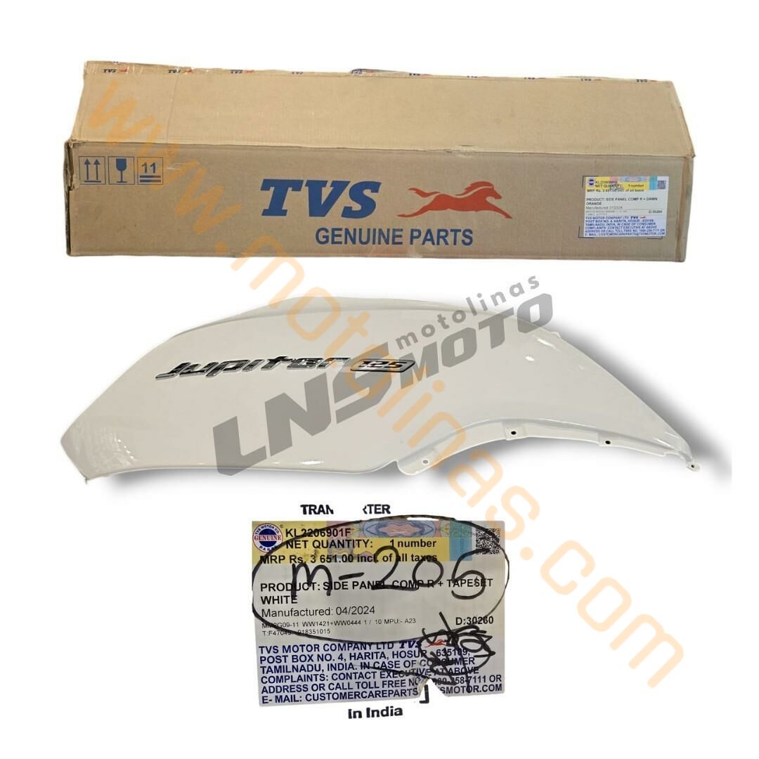 TVS JUPİTER125 SELE ALTI SAĞ YAN KAPAK ORJİNAL BEYAZ, JÜPİTER125 SELE YAN KAPAK , JPT125S116
