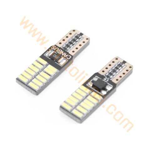 12V T10 Beyaz 24 LED Park Ampulü Dipsiz 2 Adet Set