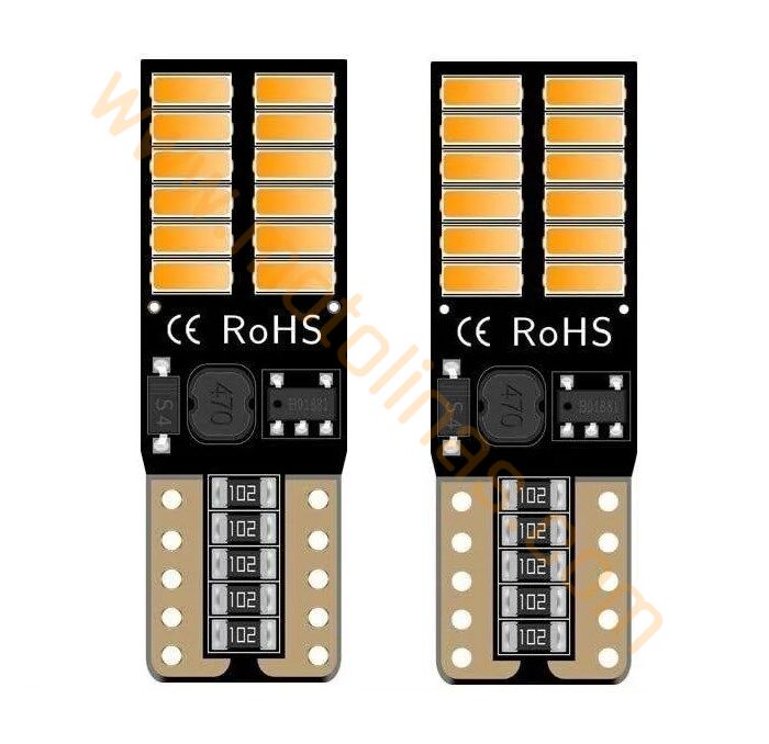 12V T10 Turuncu 24 LED Dipsiz Park Ampulü Tek Adet