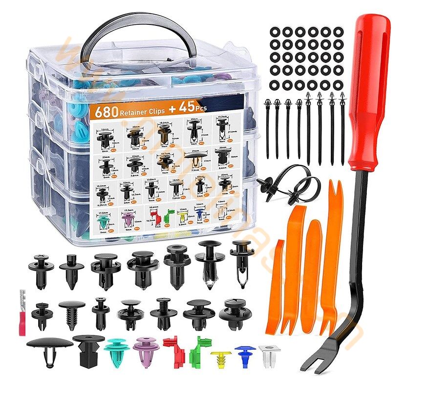 Kaporta Klips Seti Kutulu 725 Parça Sökme Aparatları Dahil Universal
