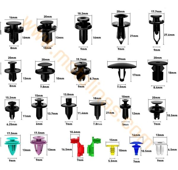 Kaporta Klips Seti Kutulu 725 Parça Sökme Aparatları Dahil Universal