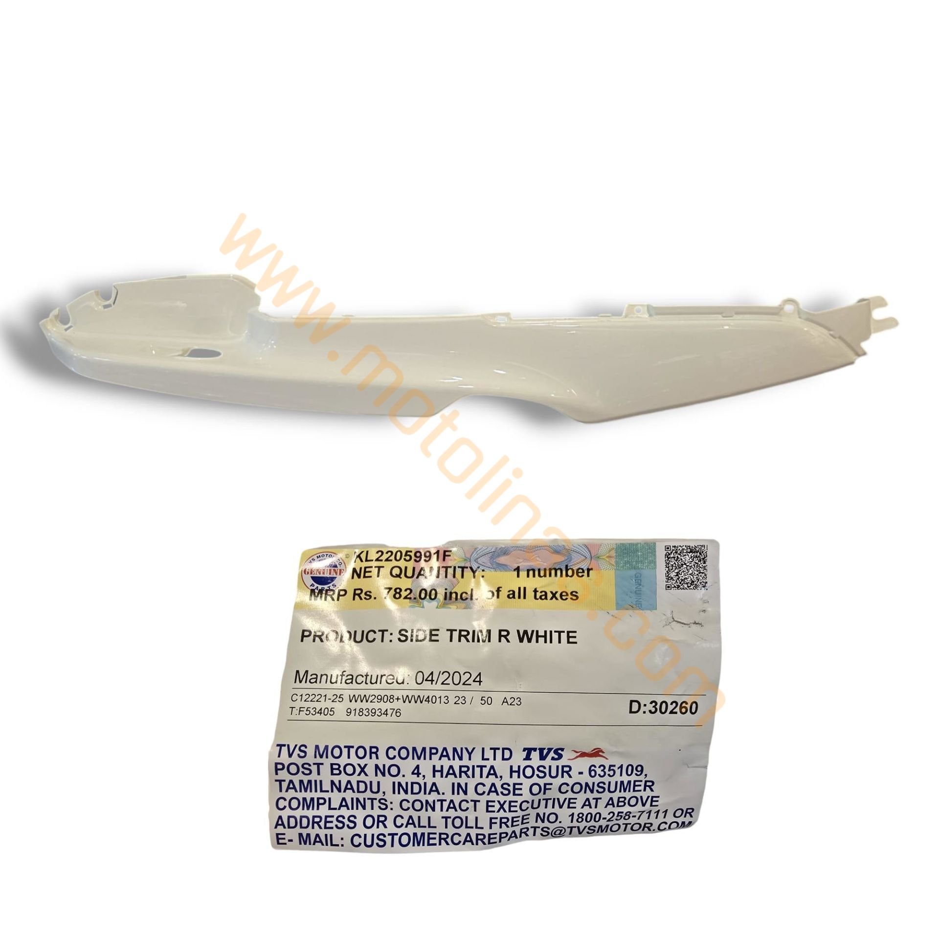 TVS Jüpiter 125 Sağ Marşbiyel Beyaz Orjinal, KL2205991F