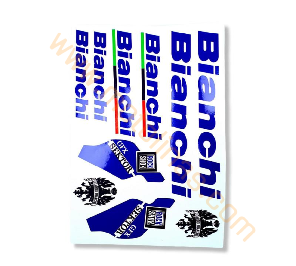 BİSİKLET KADRO STİCKER SETİ 14 PARÇA BİANCHE MAVİ