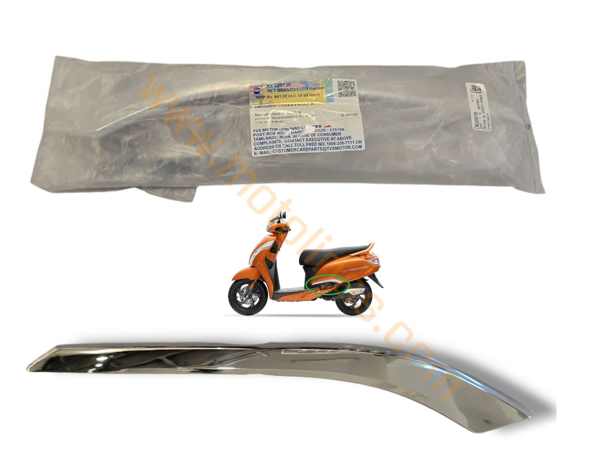 TVS Jüpiter 125 Sele Altı Yan Karenaj Sol Alt Dekor Nikel KL220720