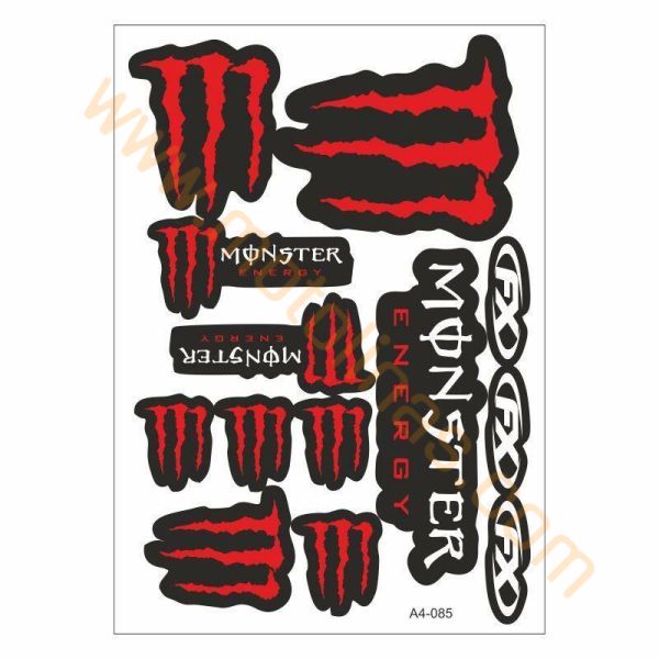 MOTOSİKLET MONSTER KIRMIZI 13 PARÇA A4 BOYUT - UNİVERSAL