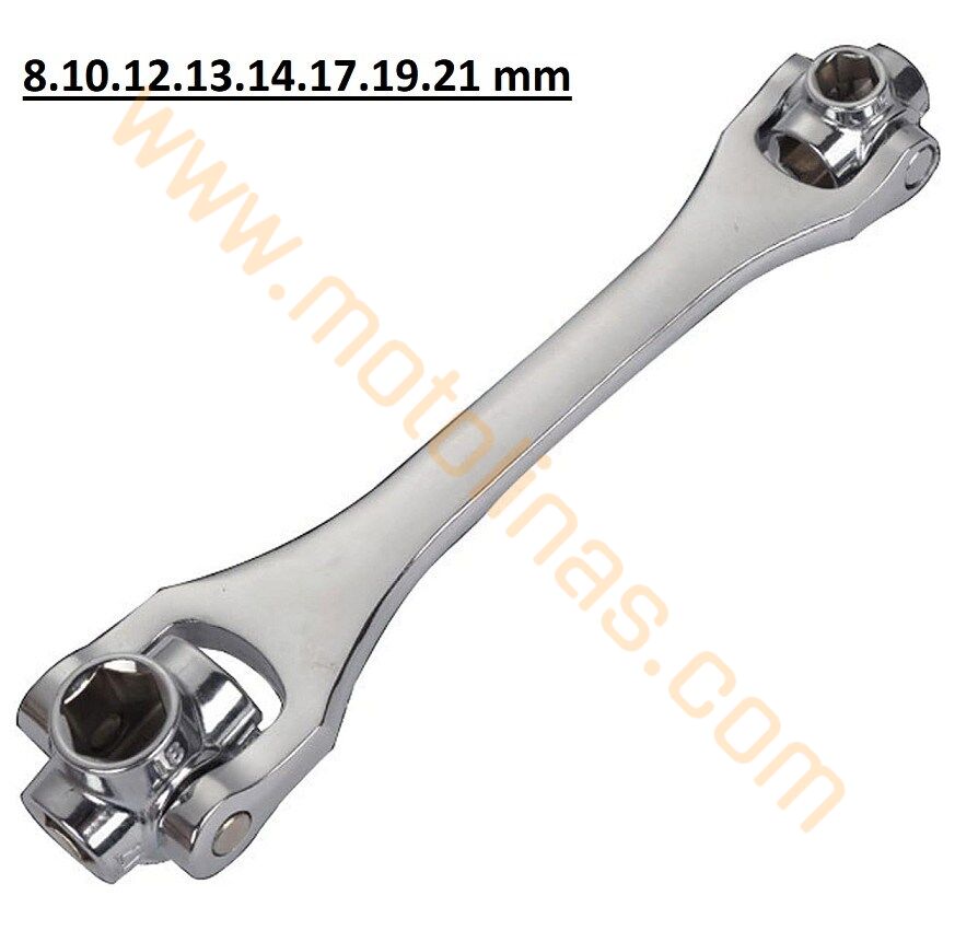 Döner Başlıklı Anahtar Seti [8.10.12.13.14.17.19.21 Mm] Mayetik Başlıklı - Universal