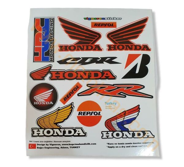 HONDA UYUMLU STİCKER SETİ 13 PARÇA ŞEFFAF SU GEÇİRMEZ HONDA ETİKET