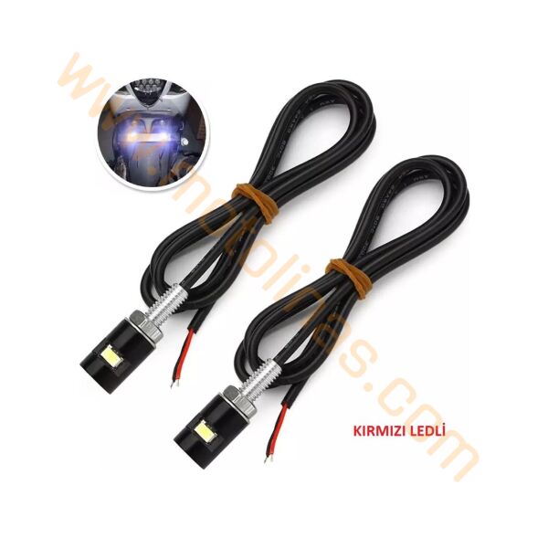 Motosiklet Plaka Lambası Takım Kırmızı Ledli 2 Li Set, Su Geçirmez