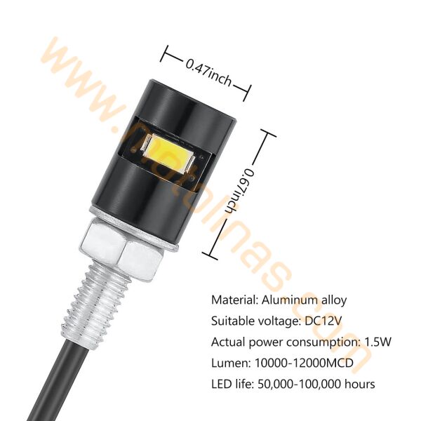 Motosiklet Plaka Lambası Takım Kırmızı Ledli 2 Li Set, Su Geçirmez
