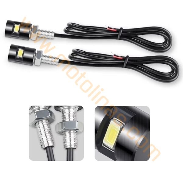 Motosiklet Plaka Lambası Takım Mavi Ledli 2 Li Set, Su Geçirmez