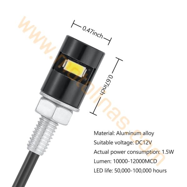 Motosiklet Plaka Lambası Takım Mavi Ledli 2 Li Set, Su Geçirmez