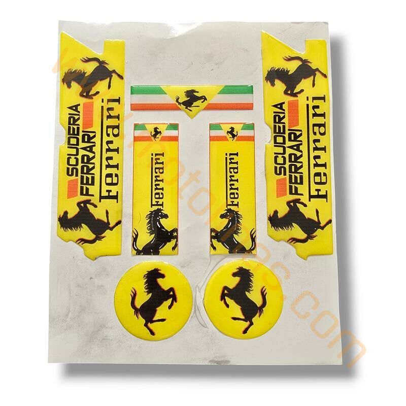 MOTOSİKLET FERRARİ STİCKER ETKET SETİ DAMLA ETİKET 7 PARÇA SET