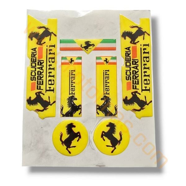 MOTOSİKLET FERRARİ STİCKER ETKET SETİ DAMLA ETİKET 7 PARÇA SET
