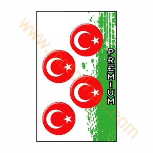 STİCKER TÜRK BAYRAĞI (Boyut : 2.5X2.5cm) DÖRTLÜ DAMLA ETİKET