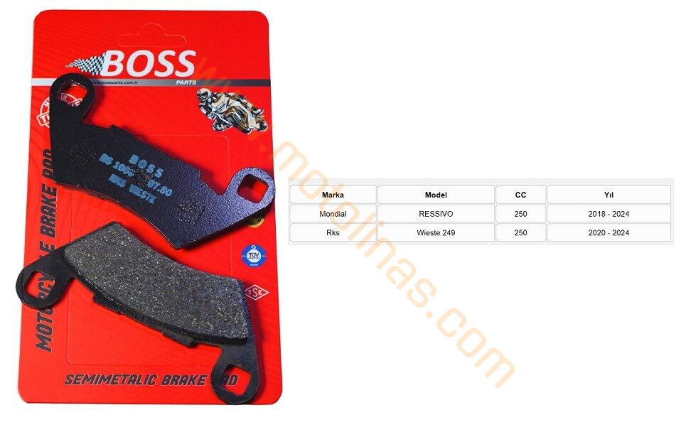 ÖN FREN DİSK BALATASI [BS1006] ORGANİK - MONDİAL RESSİVO2250, RKS WİESTA249