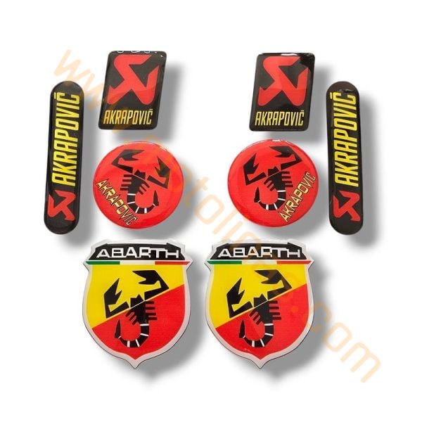MOTOSİKLET AKRAPOVİC STİCKER ETKET SETİ DAMLA ETİKET 8 PARÇA SET