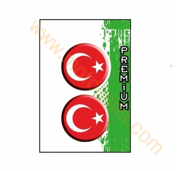 STİCKER TÜRK BAYRAĞI (Boyut : 3X3cm) İKİLİ DAMLA ETİKET