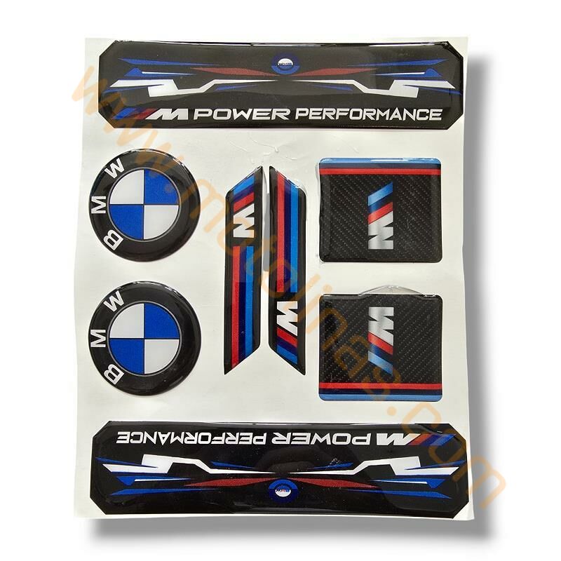 MOTOSİKLET M POWER BMW STİCKER ETKET SETİ DAMLA ETİKET 8 PARÇA SET