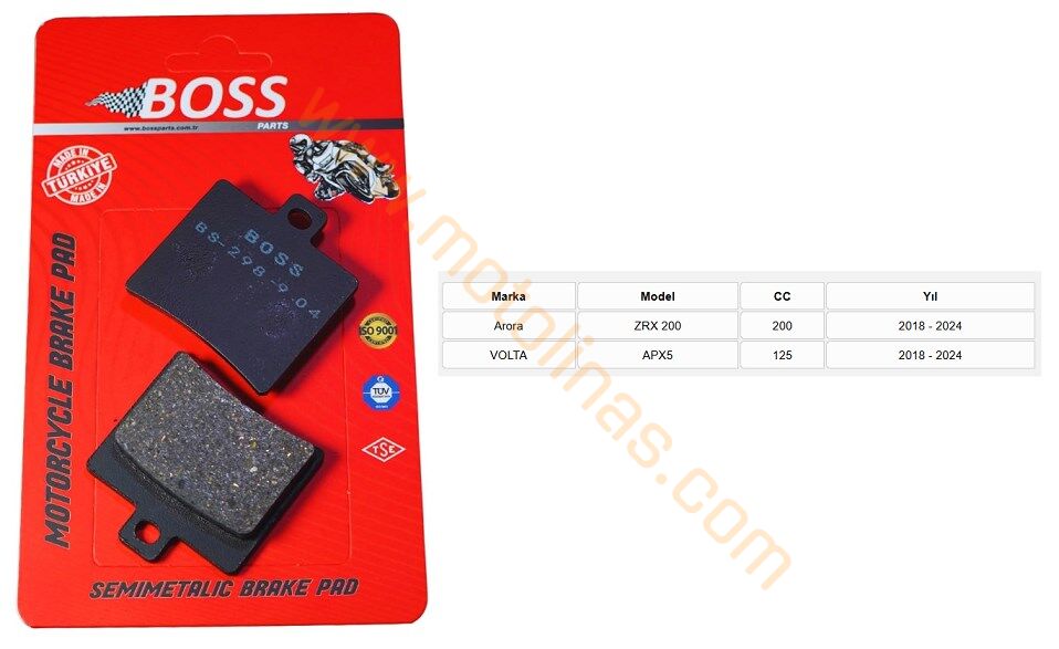 ÖN FREN DİSK BALATASI [BS298] ORGANİK - ARORA ZRX200, VOLTA APX5