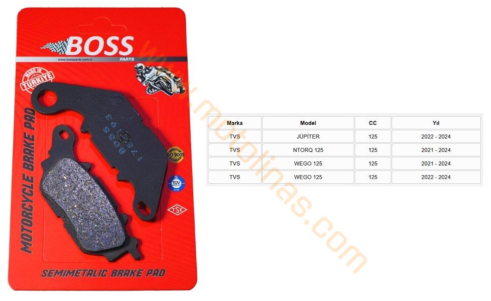 ÖN FREN DİSK BALATASI [BS175-193] ORGANİK - TVS JÜPİTER125, NTORQ,WEGO