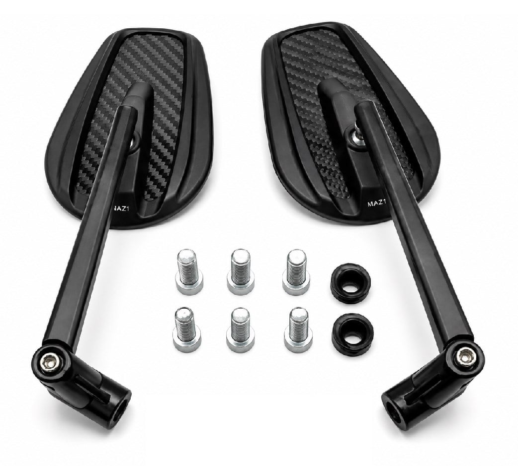 Ayna Takımı Metal [gerçek Karbon - Oval ] 8mm-10mm Aparatlı  - Universal