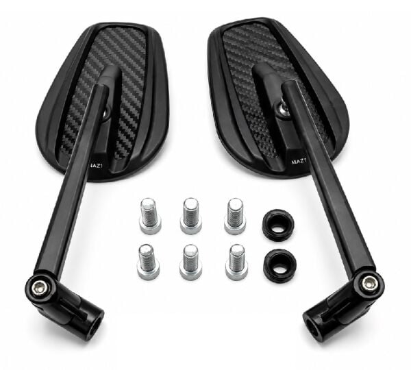 Ayna Takımı Metal [gerçek Karbon - Oval ] 8mm-10mm Aparatlı  - Universal
