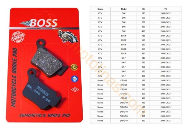 ARKA FREN DİSK BALATASI [BS368] ORGANİK - KTM, SHERCO